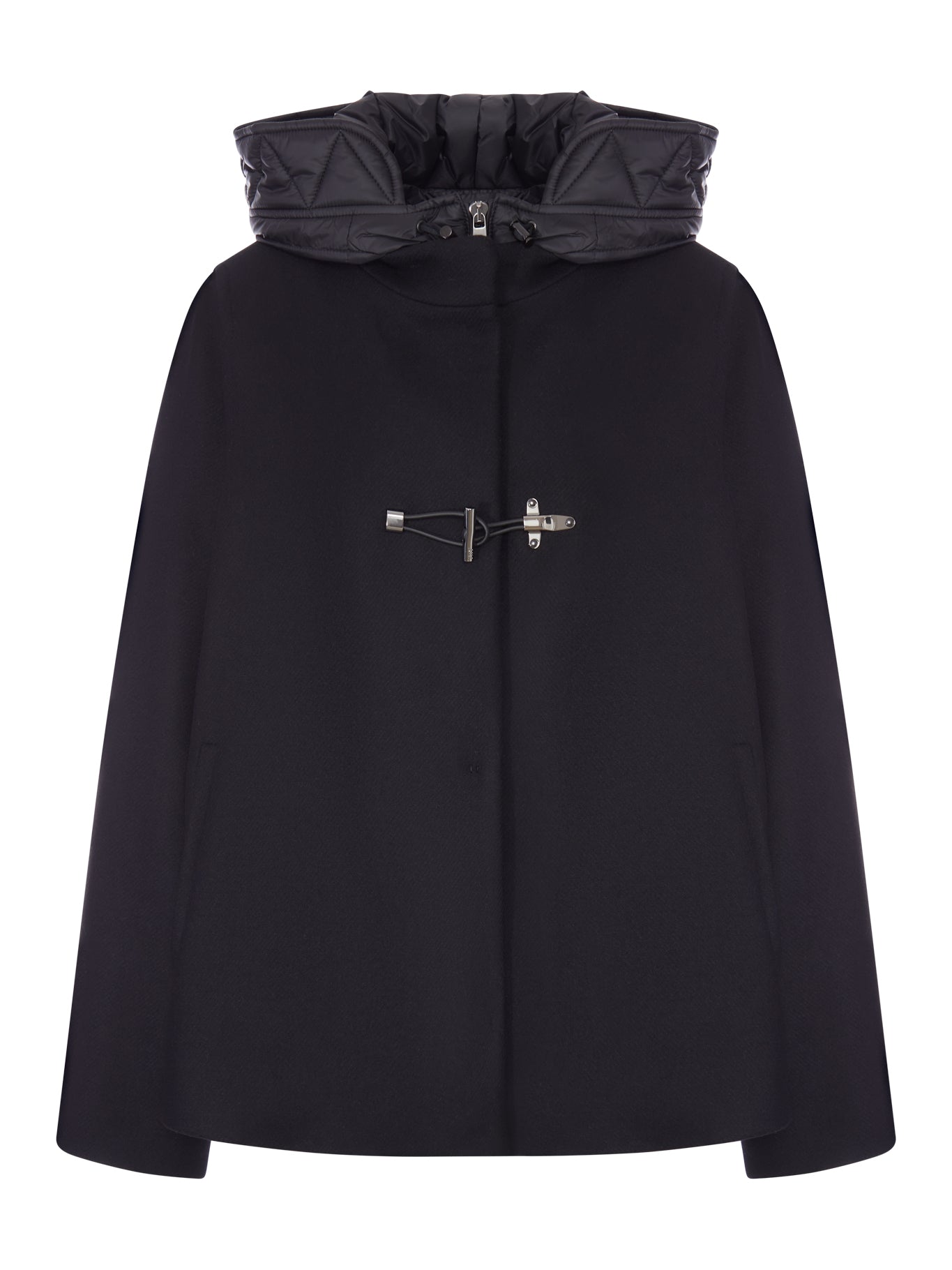 Fay Archive TOGGLE COAT CAPE IN WOOL AND CASHMERE BRUSHED CLOTH