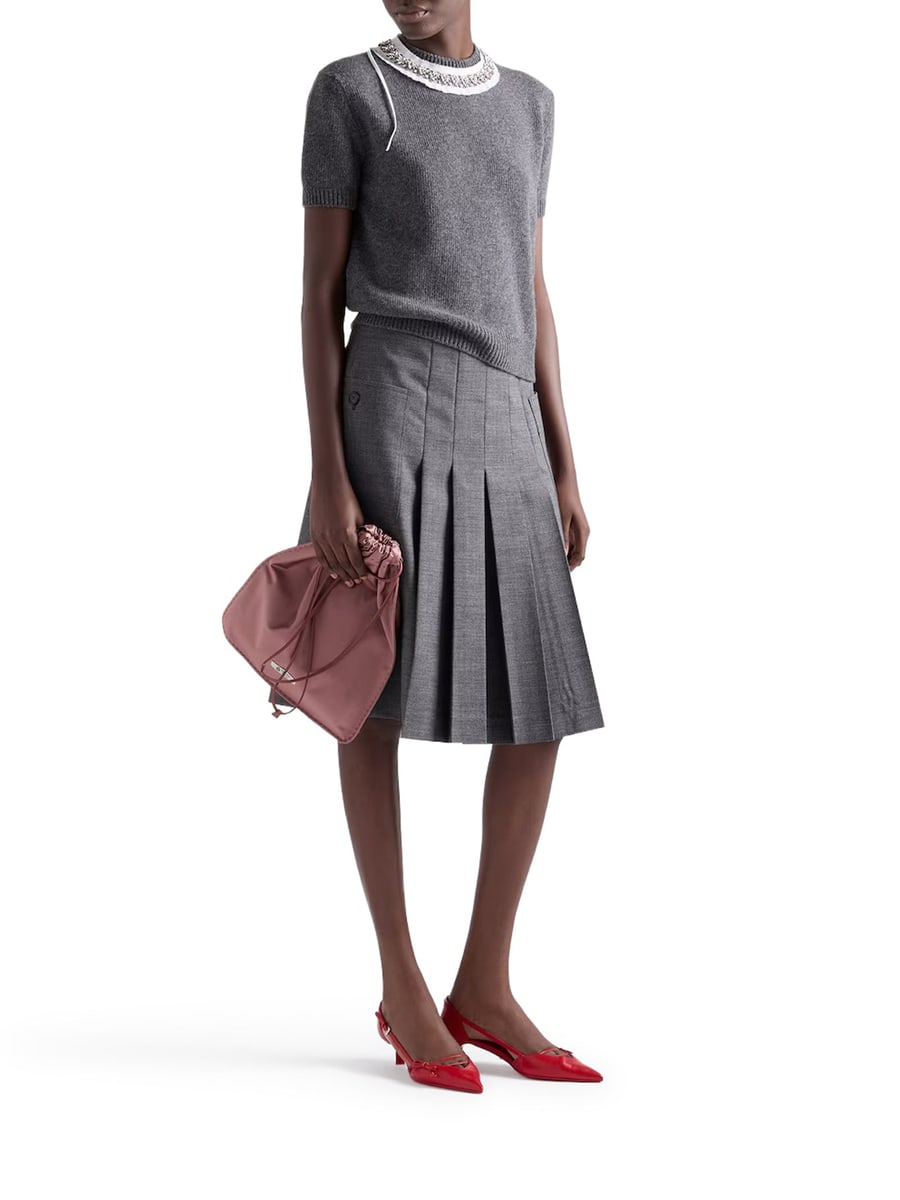 Prada PLEATED MAT SKIRT, view 2
