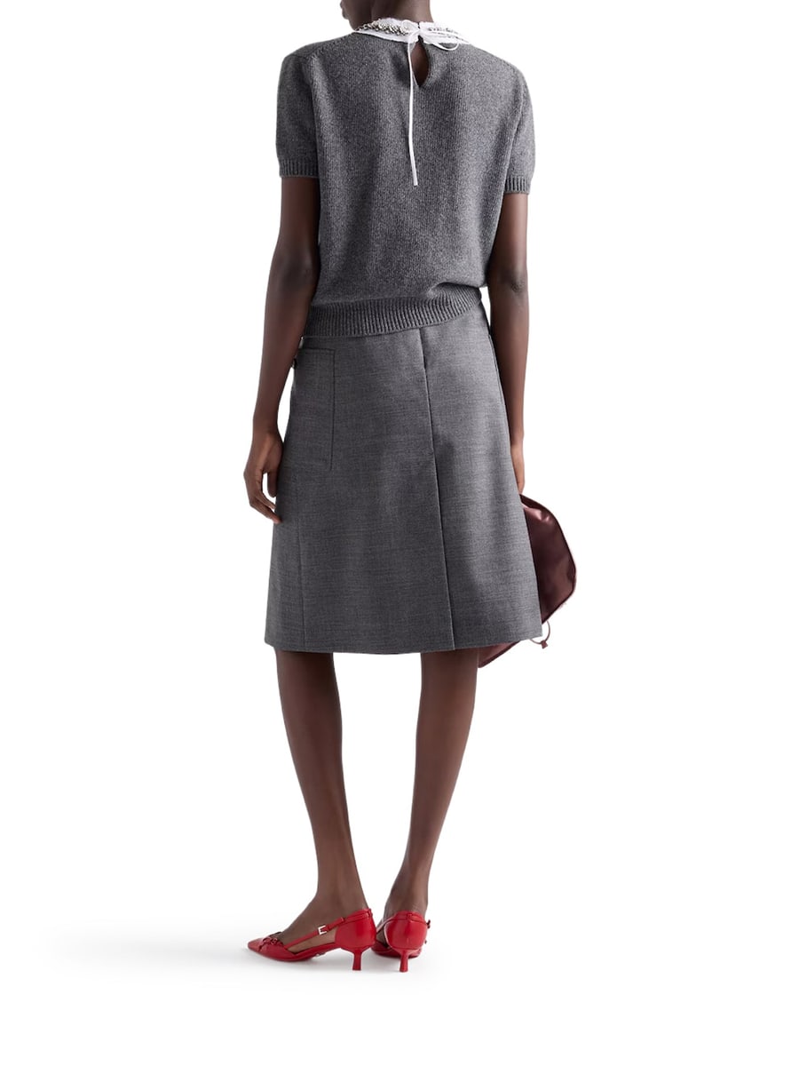Prada PLEATED MAT SKIRT, view 3