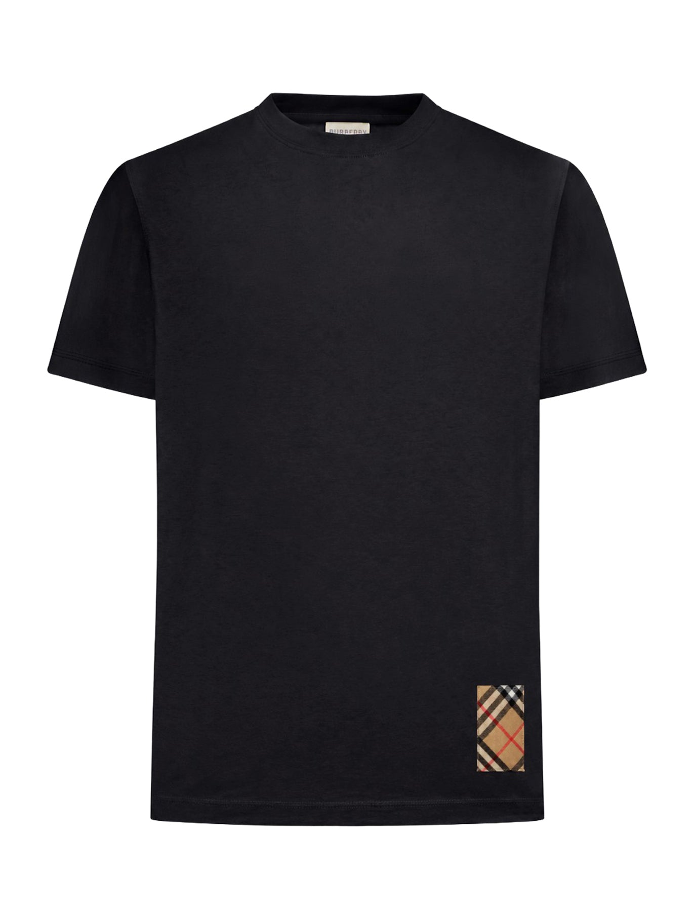 Burberry COTTON T-SHIRT WITH CHECK APPLIQUE