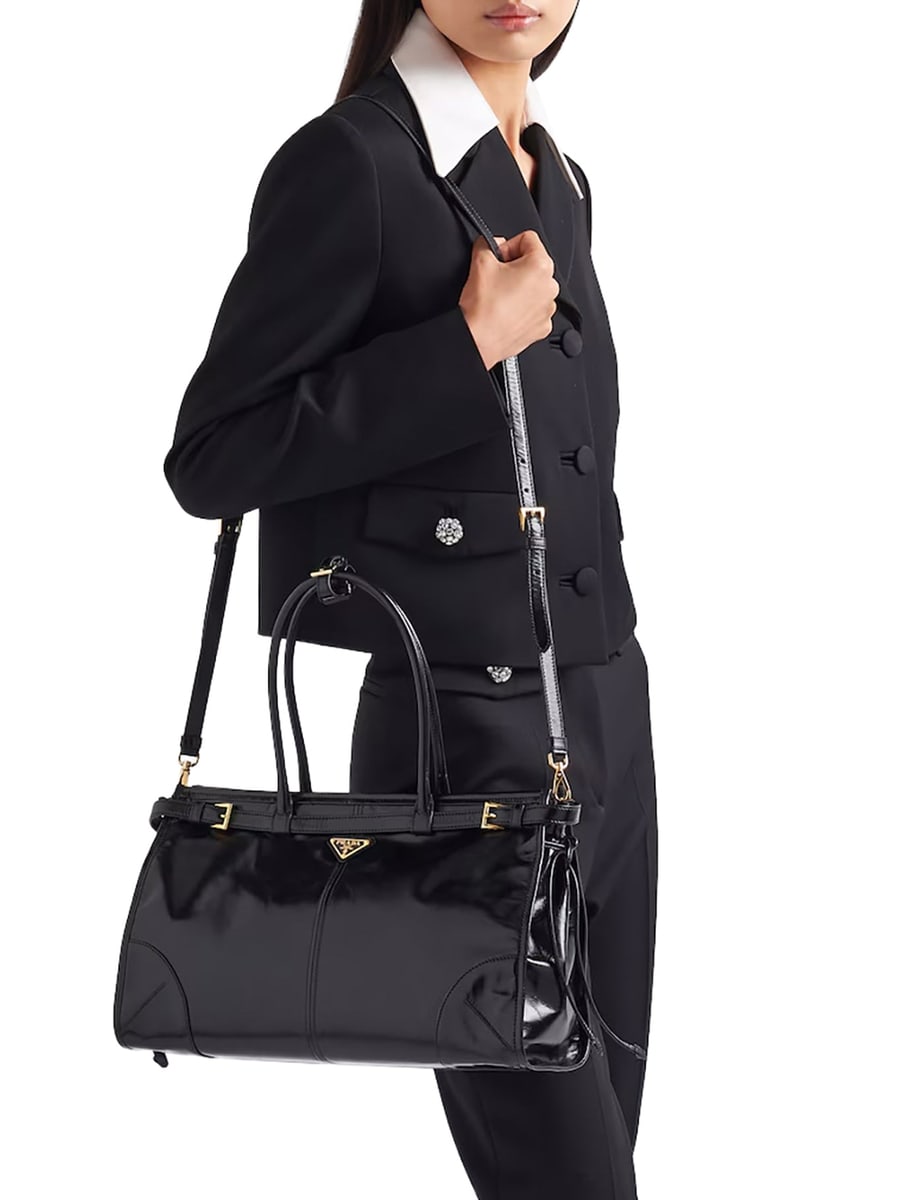 Prada PRADA BONNIE LARGE LEATHER HANDBAG, view 2