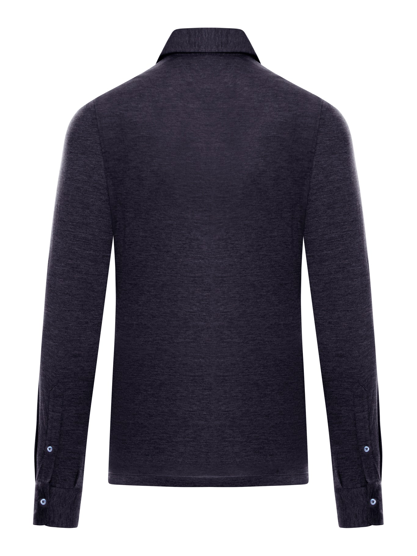Brunello Cucinelli LONG-SLEEVED POLO SHIRT IN LIGHT SILK AND COTTON JERSEY WITH SHIRT COLLAR, view 2