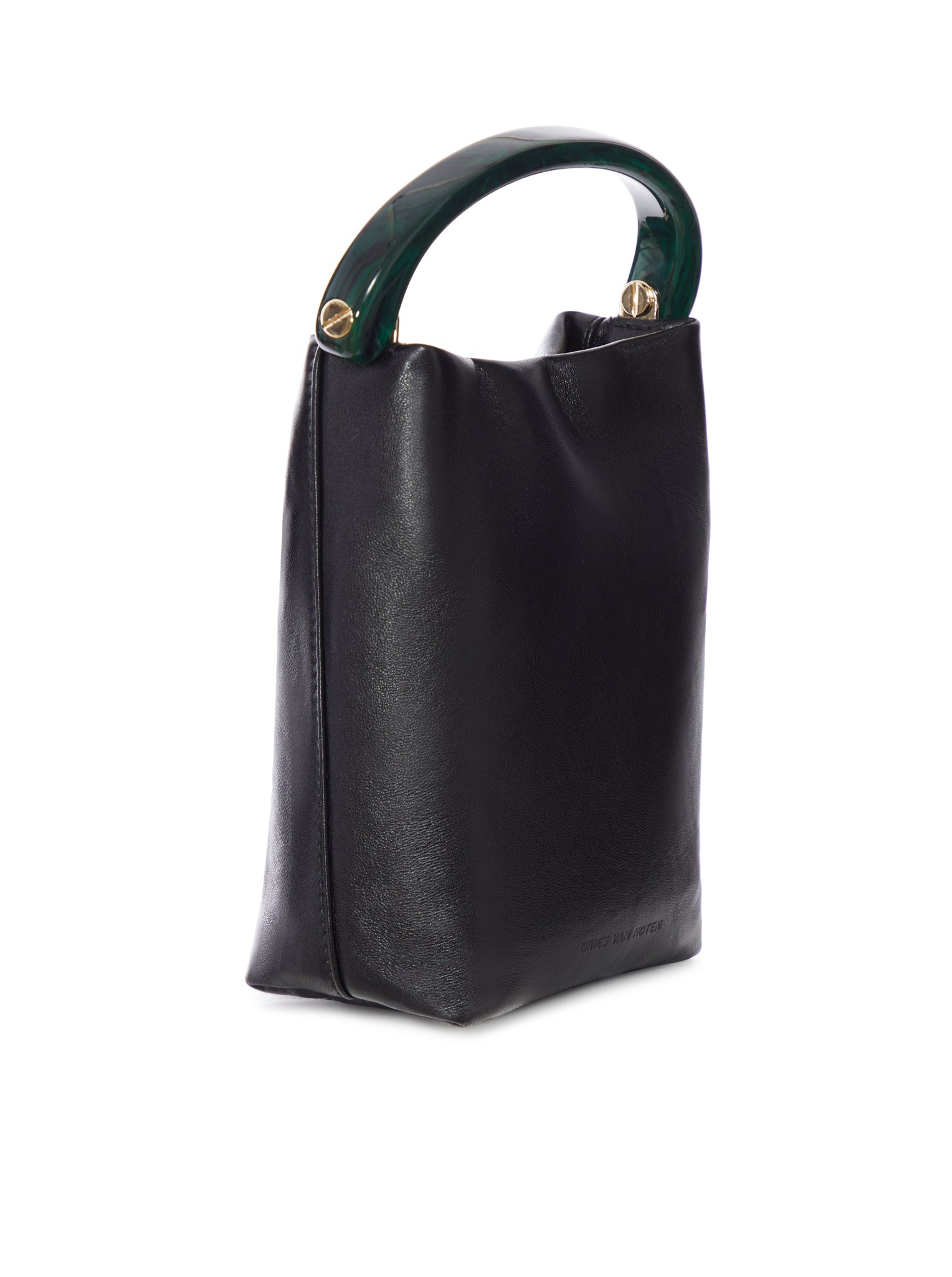 Dries Van Noten LEATHER BUCKET BAG WITH RIGID HANDLE, view 2