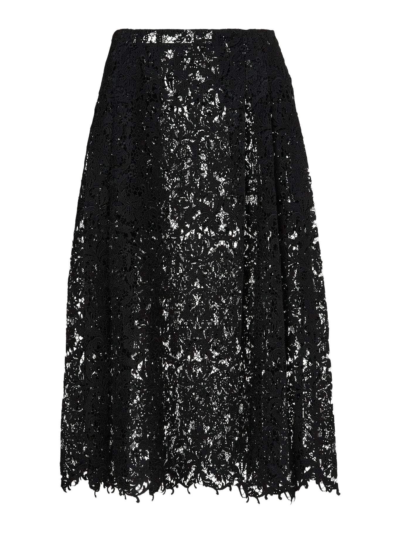 Fendi BLACK MACRAME LACE SKIRT