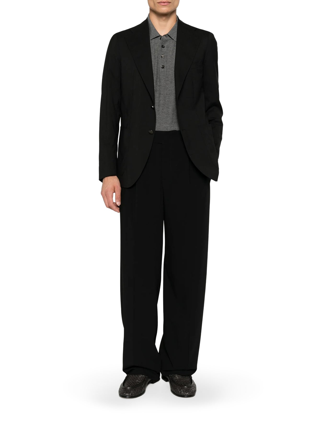 Giorgio Armani DOUBLE-PLEAT TROUSERS IN PURE VIRGIN WOOL, view 2