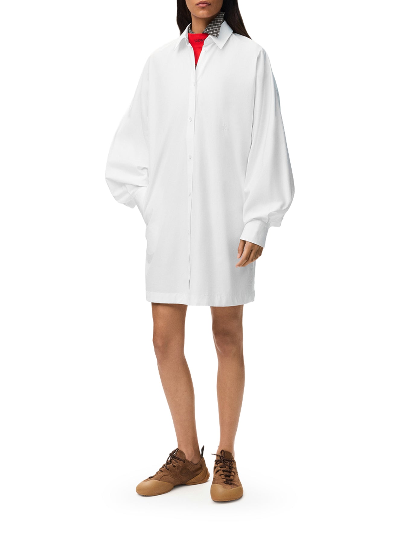 Loewe LIGHTWEIGHT COTTON POPLIN DRESS WITH BAT SLEEVES, view 2