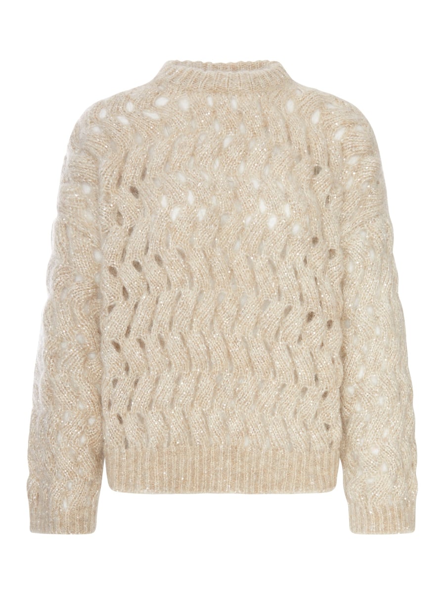 Brunello Cucinelli DAZZLING ZIGZAG CABLE SWEATER