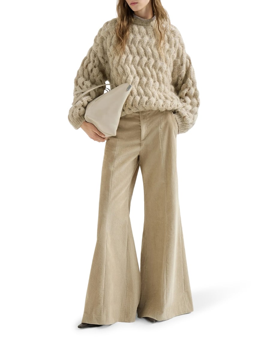 Brunello Cucinelli DAZZLING ZIGZAG CABLE SWEATER, view 2