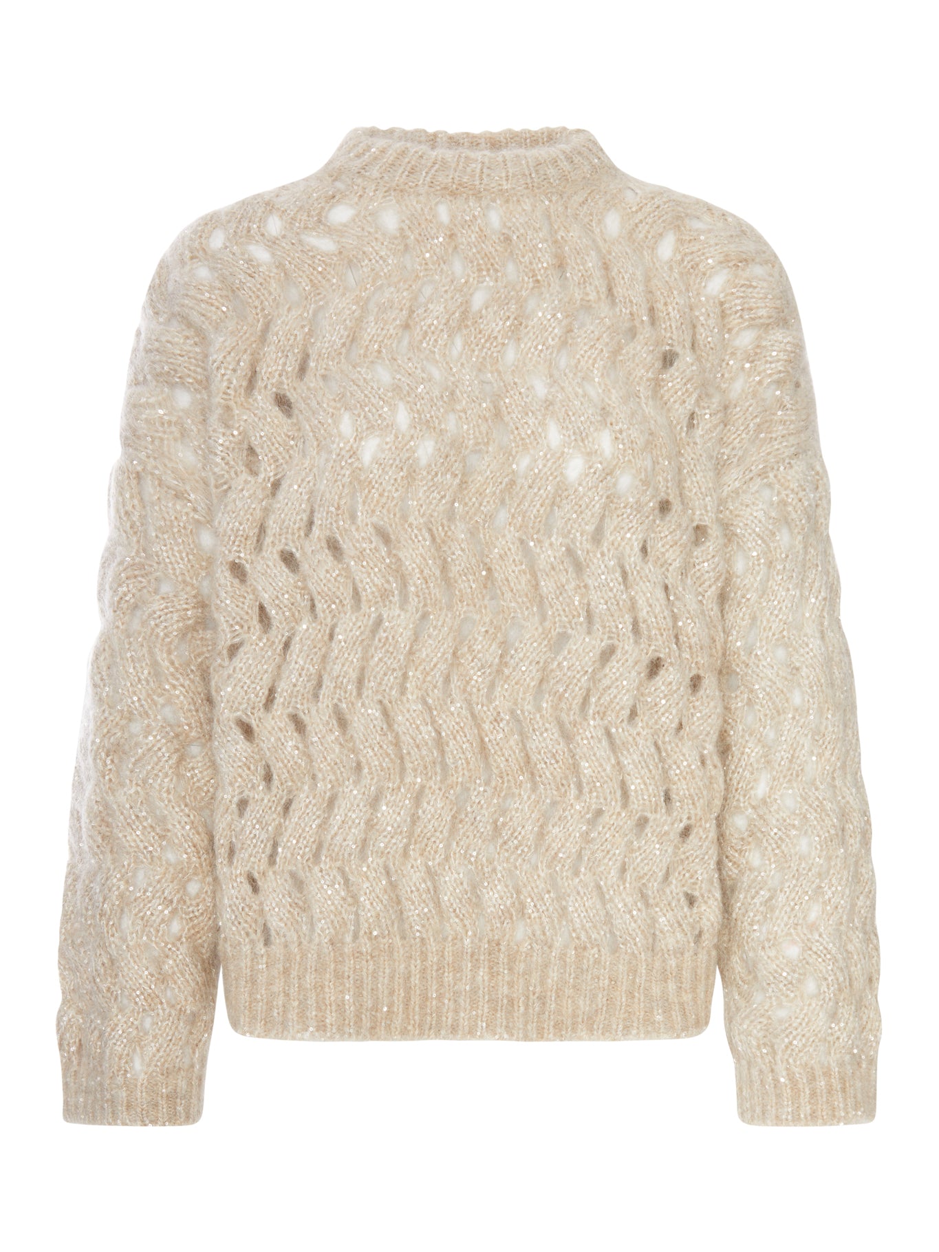 Brunello Cucinelli DAZZLING ZIGZAG CABLE SWEATER
