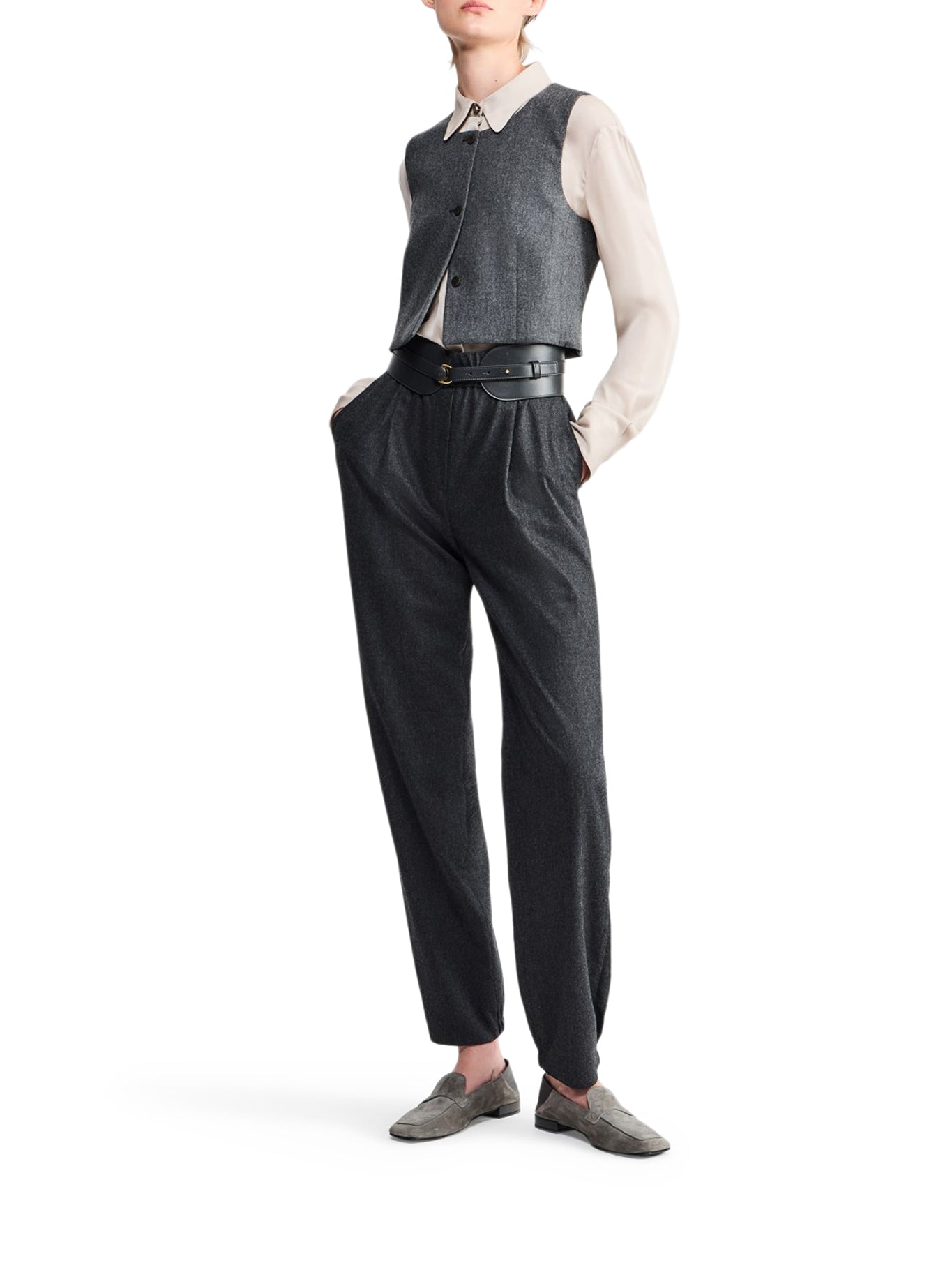 Giorgio Armani WOOL AND CASHMERE TROUSERS, view 2