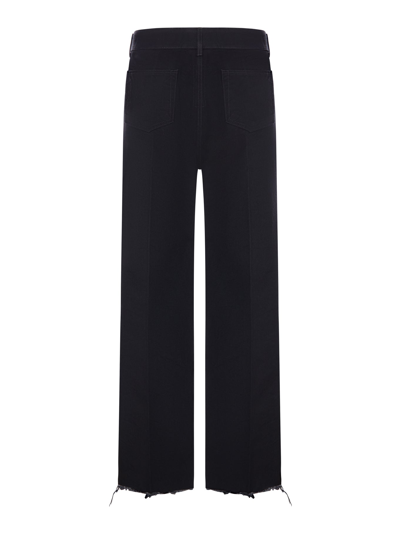 Rick Owens WIDE LEG JEANS IN CERAT DENIM WITH FRAYED HEM, view 2
