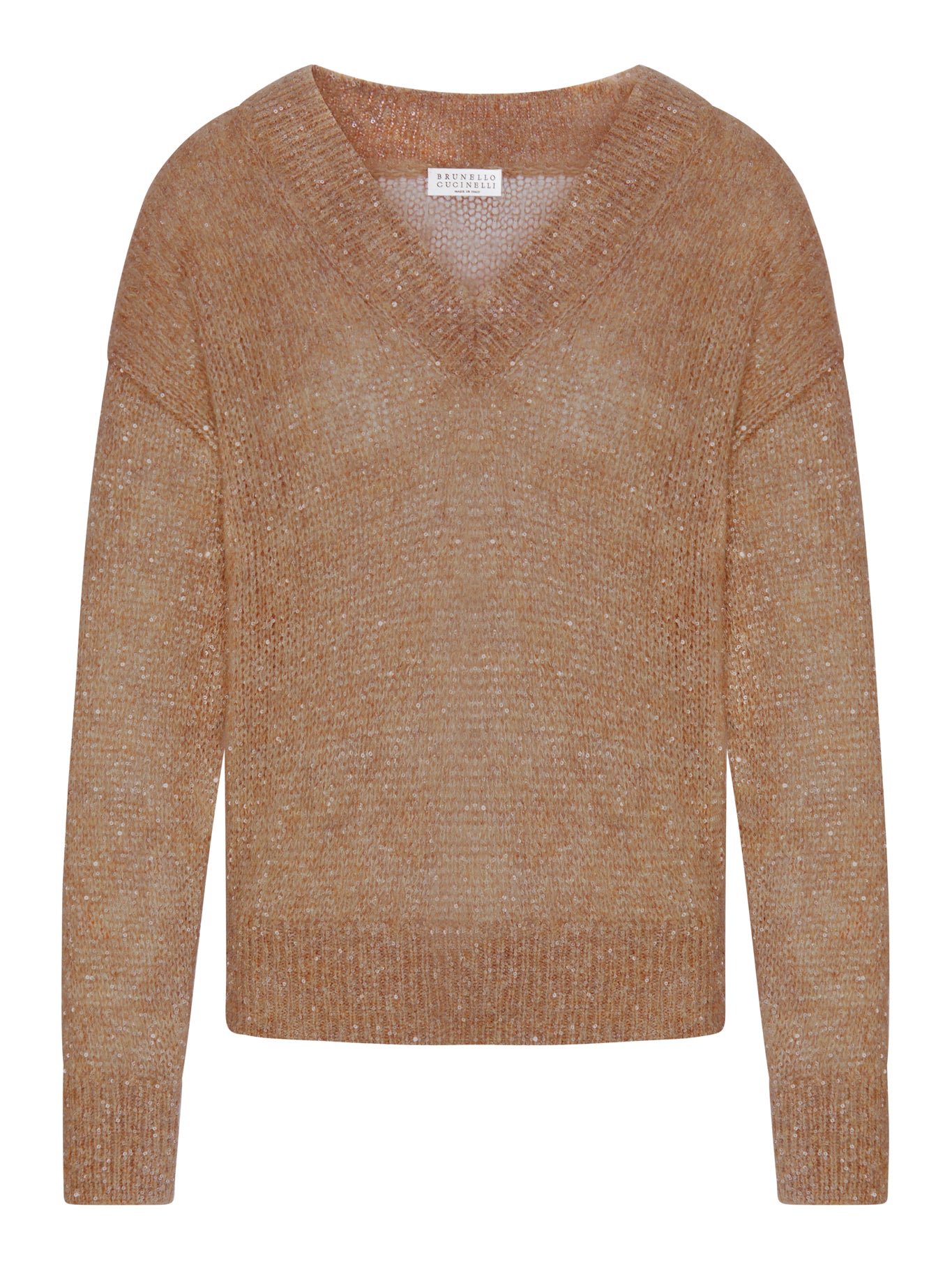 Brunello Cucinelli DAZZLING ENGLISH HALF RIB COTTON SWEATER
