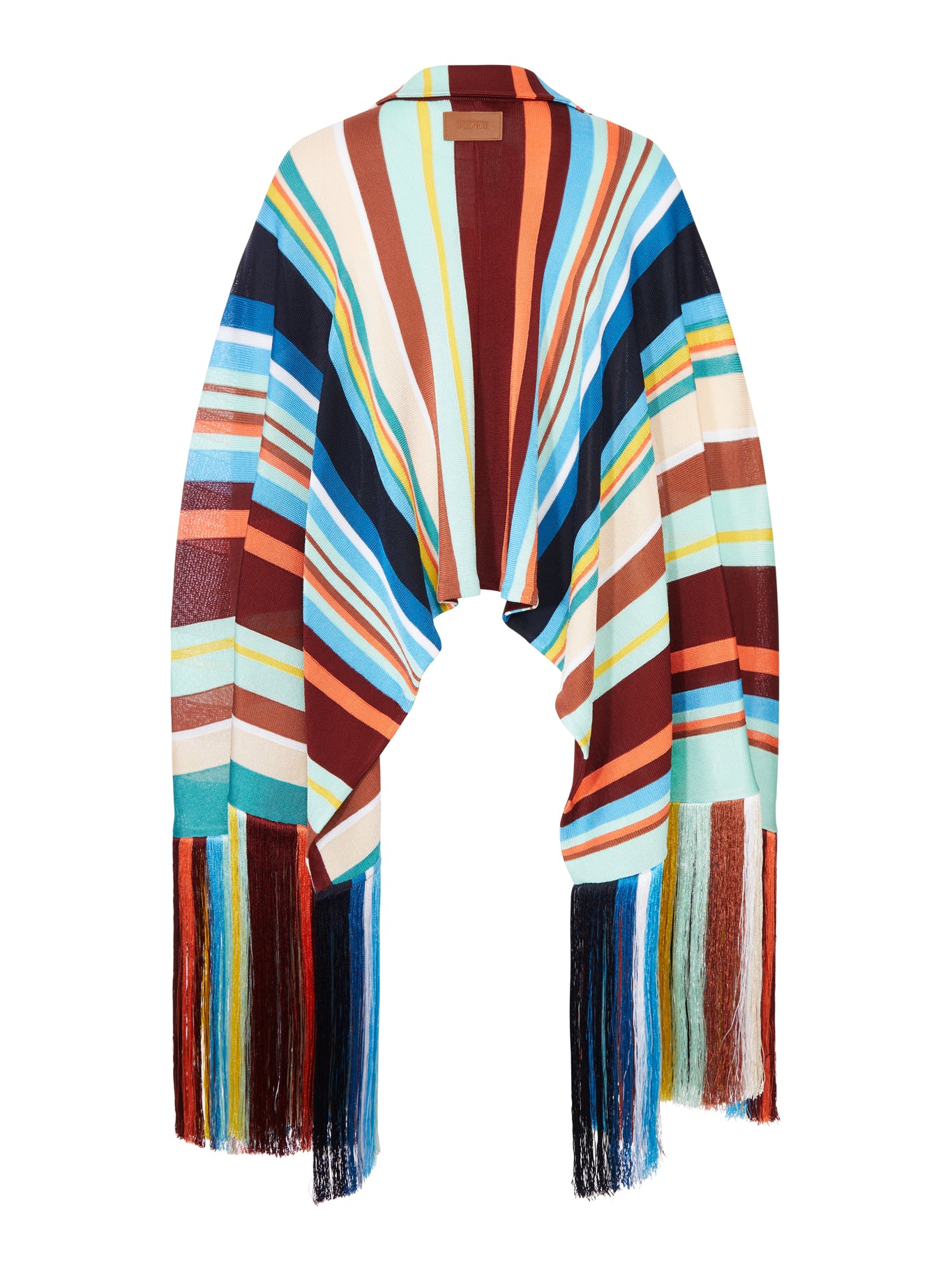 Fendi MULTICOLOR STRIPED VISCOSE KNIT PONCHO SHIRT, view 2