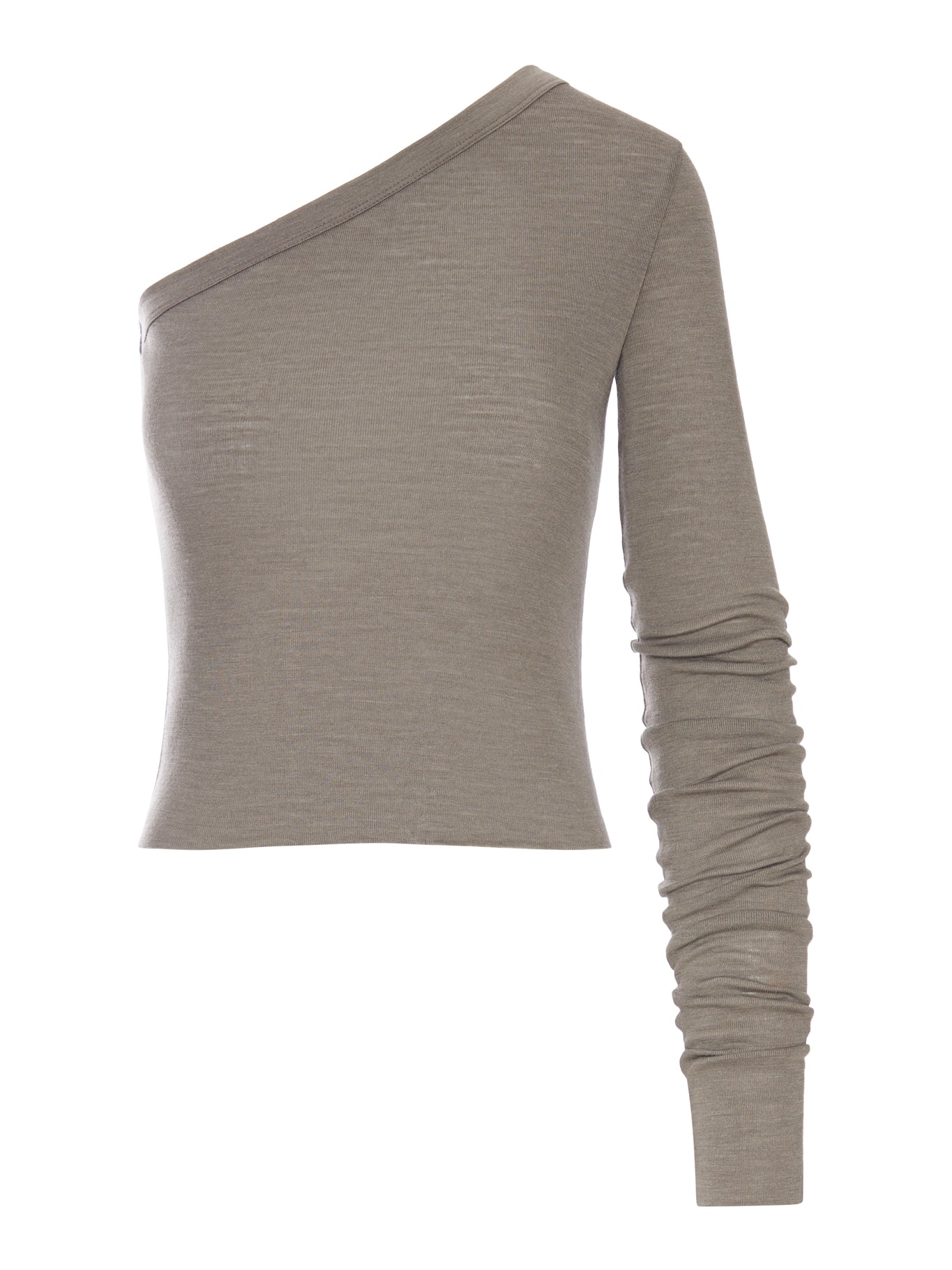 Rick Owens ZIGGY T ONE-SHOULDER JERSEY TOP WITH LONG SLEEVES