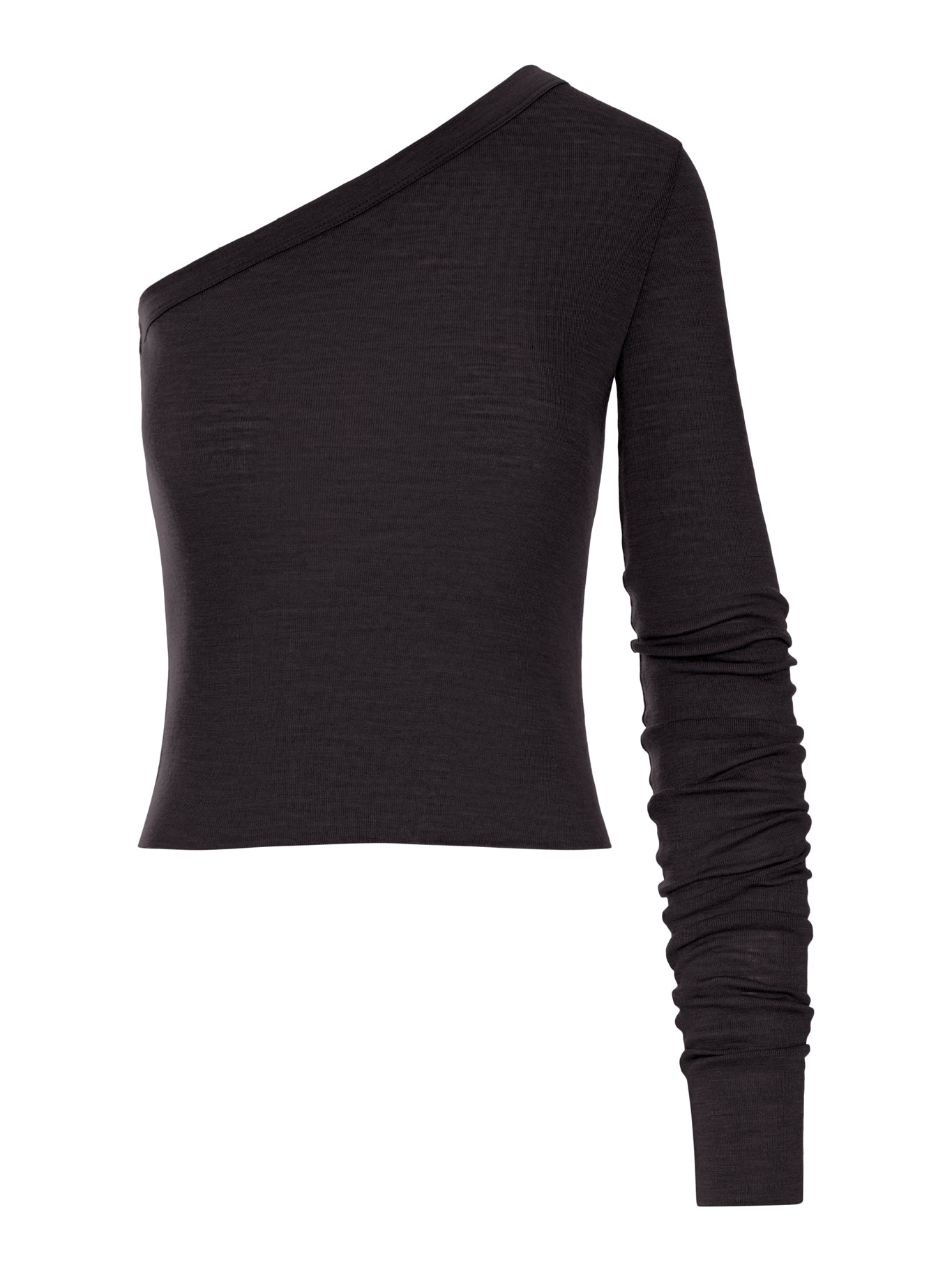 Rick Owens ZIGGY T ONE-SHOULDER JERSEY TOP WITH LONG SLEEVES