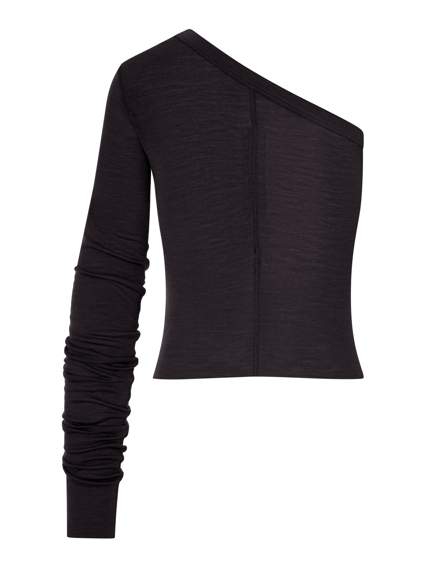 Rick Owens ZIGGY T ONE-SHOULDER JERSEY TOP WITH LONG SLEEVES, view 2