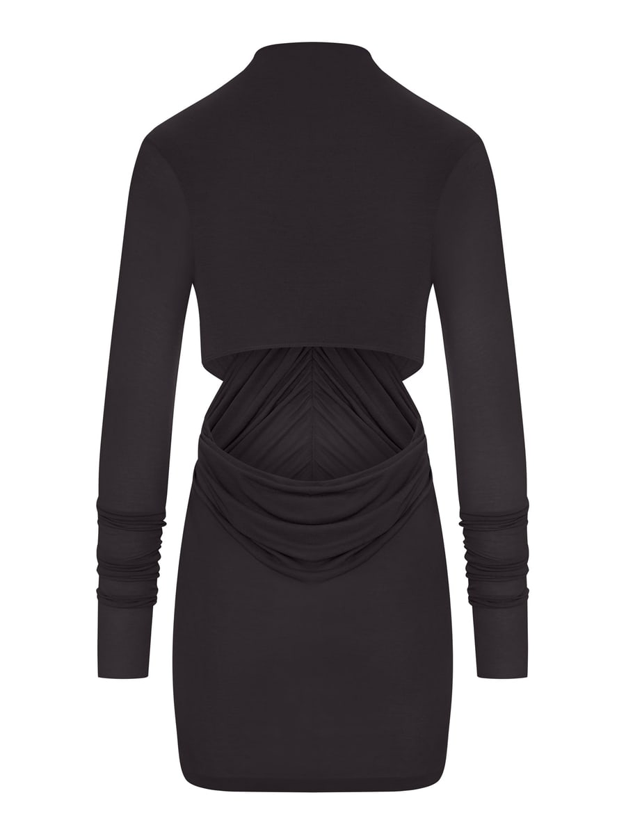 Rick Owens LONG DRAPED VISCOSE T-SHIRT WITH LONG SLEEVES, view 2