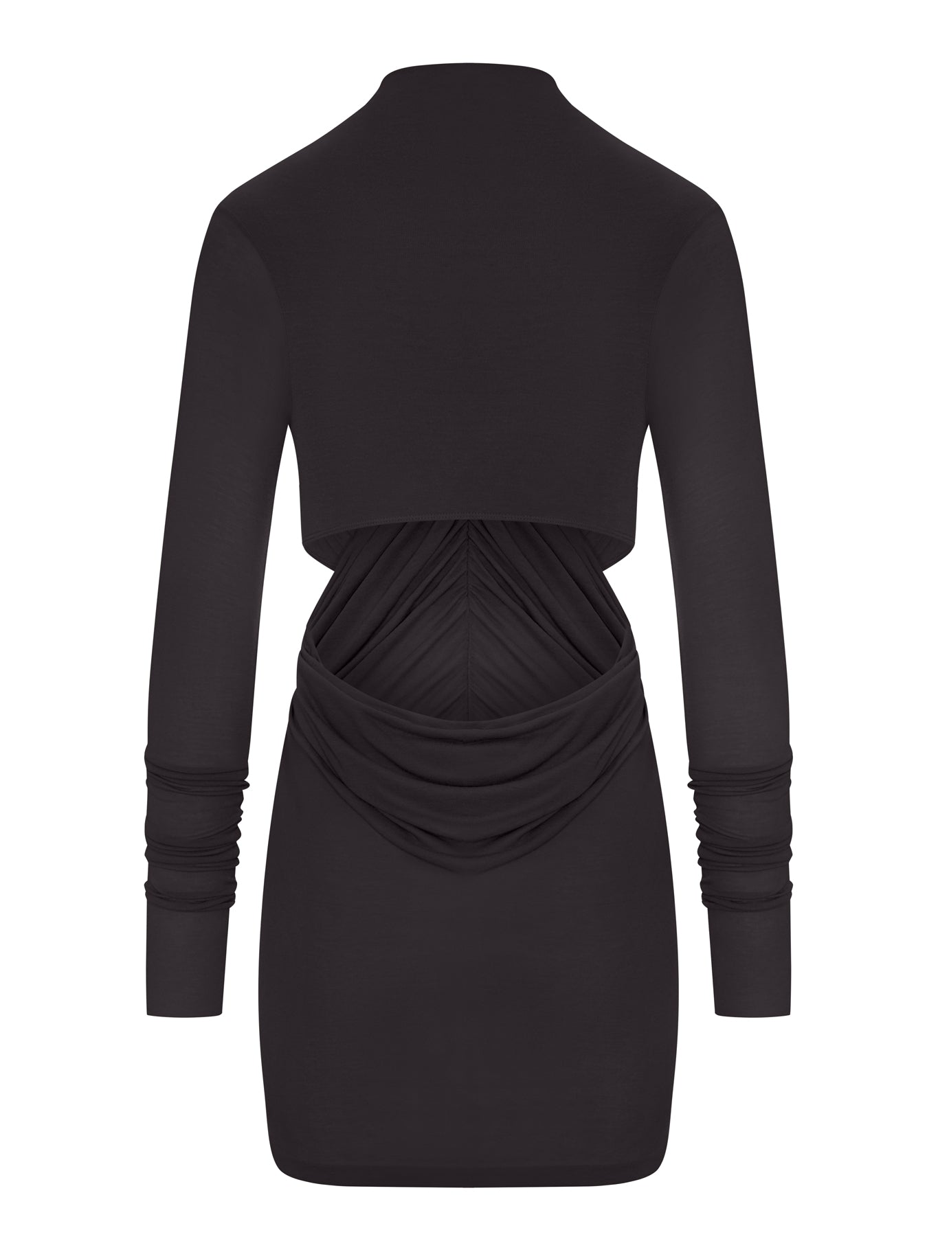 Rick Owens LONG DRAPED VISCOSE T-SHIRT WITH LONG SLEEVES, view 2