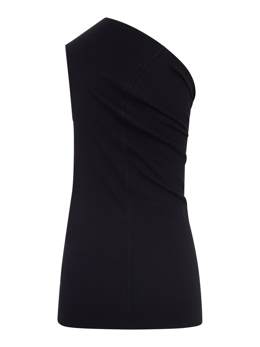 Rick Owens ATHENA ONE-SHOULDER T TOP WITH SHAPED SEAMS, view 2