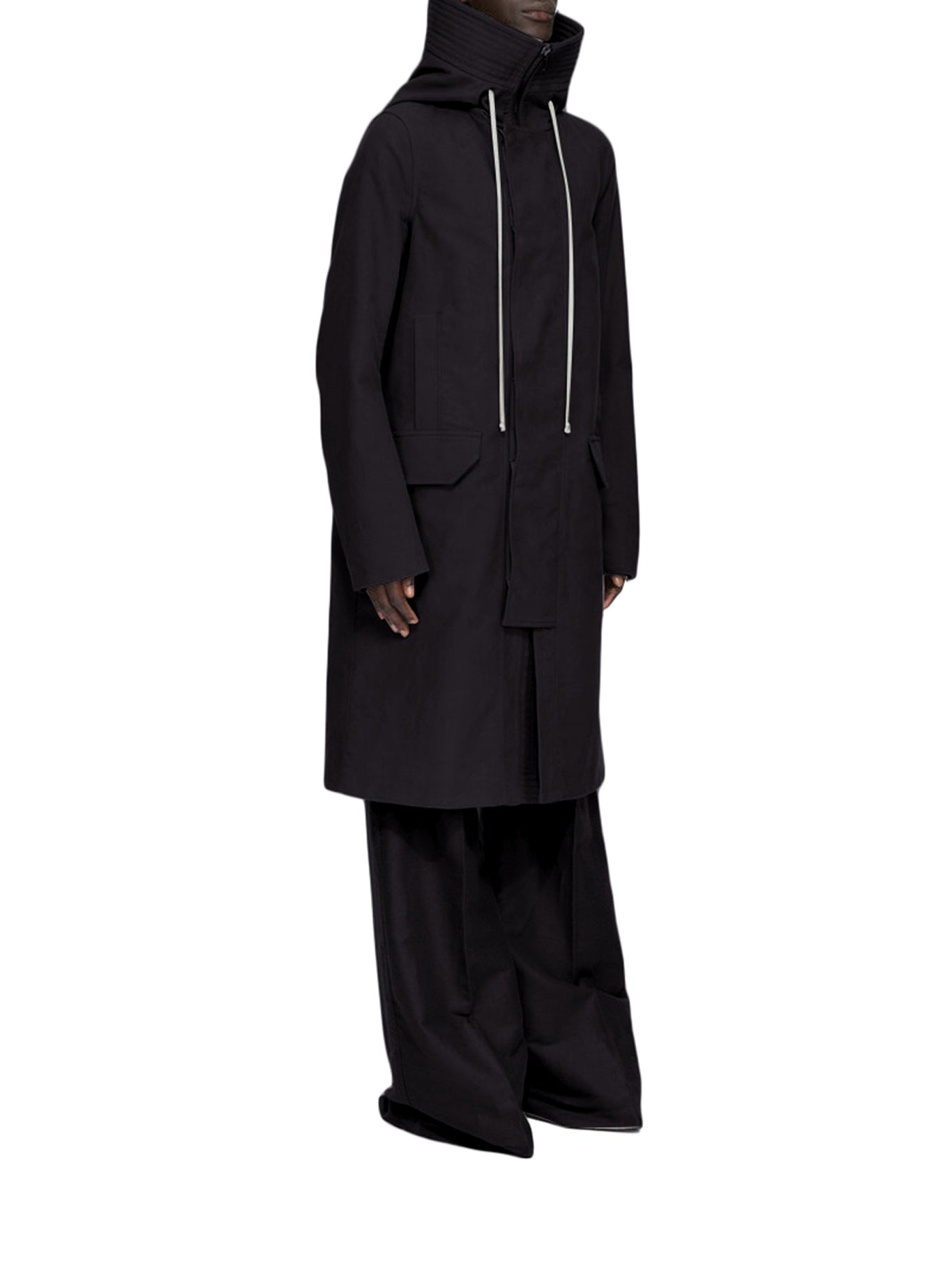 Rick Owens LONG COTTON PARKA WITH HOOD, view 2