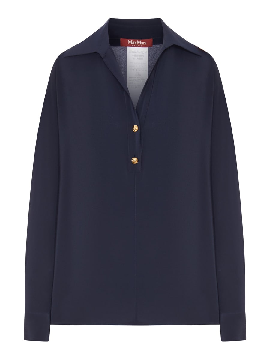 Max Mara Studio CREPE DE CHINE POLO SHIRT