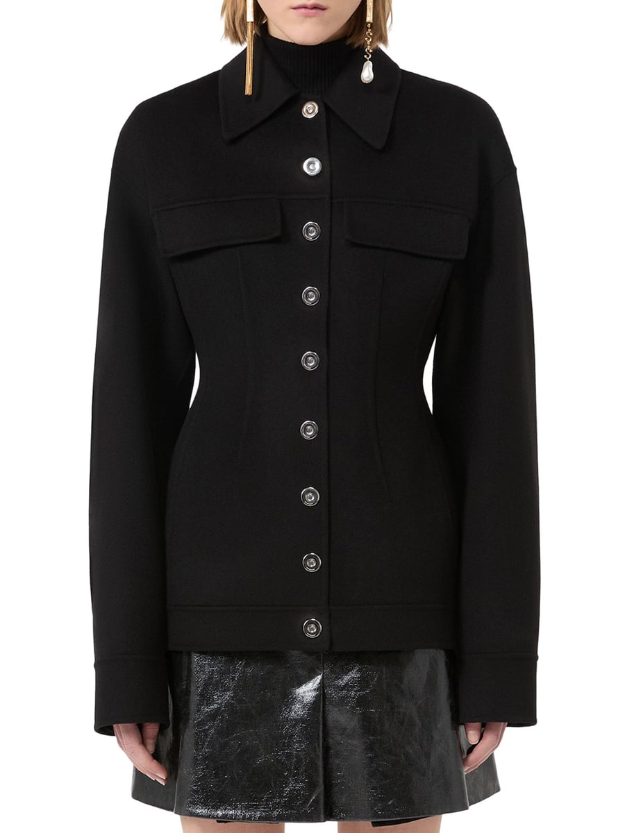Sportmax SHAPED OVERSHIRT IN PURE WOOL, view 3