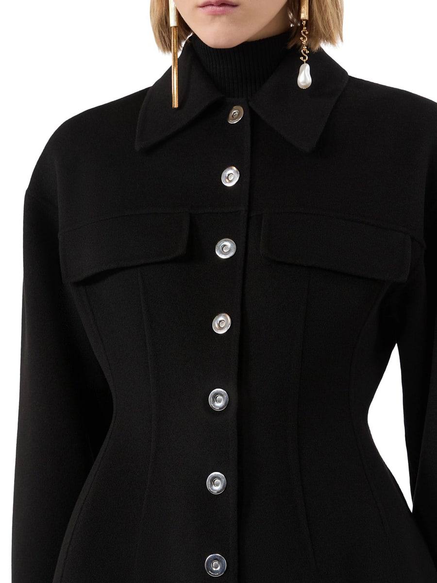 Sportmax SHAPED OVERSHIRT IN PURE WOOL, view 5