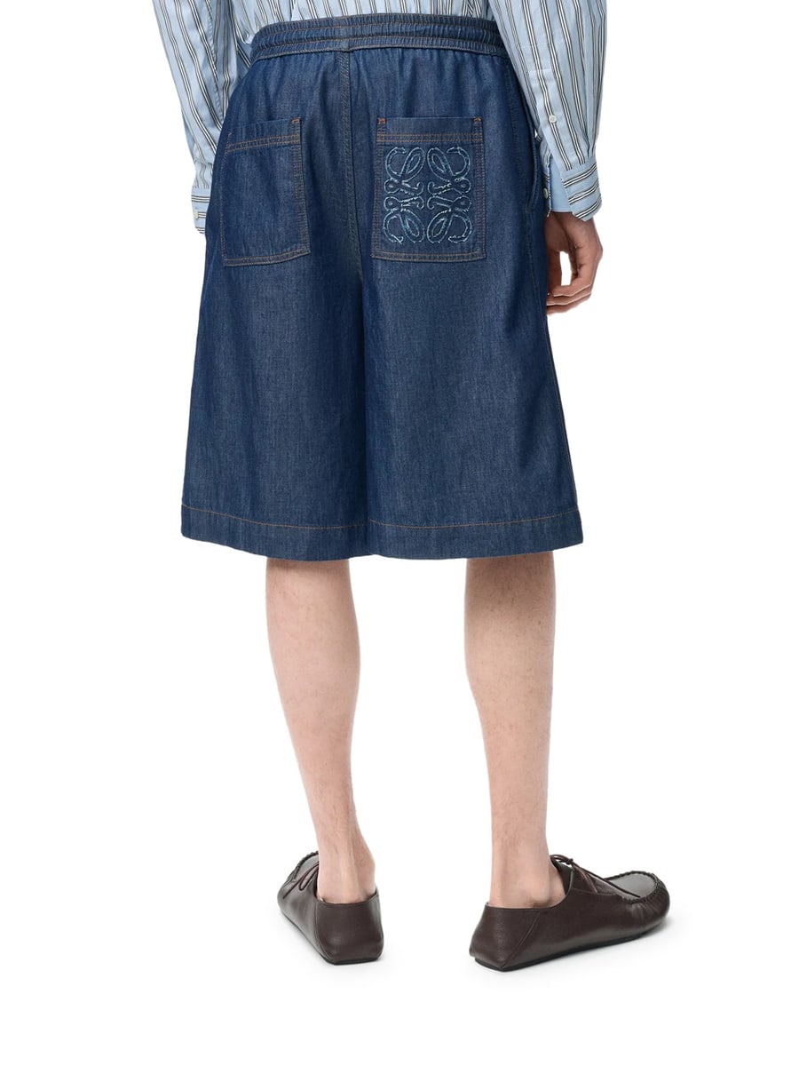 Loewe LIGHTWEIGHT COTTON CHAMBRAY SHORTS, view 4