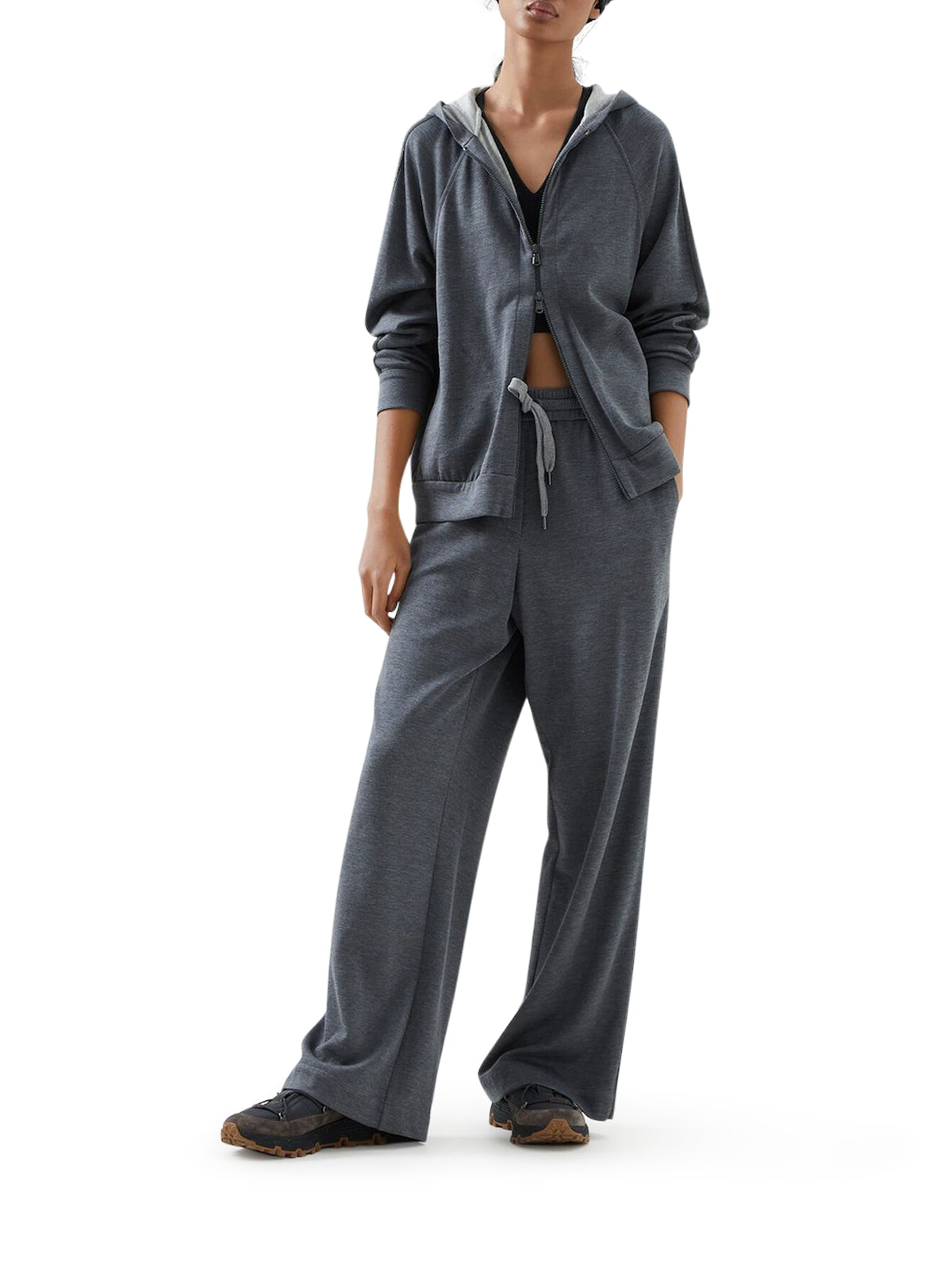 Brunello Cucinelli WIDE LEG TROUSERS WITH DRAWSTRING, view 2