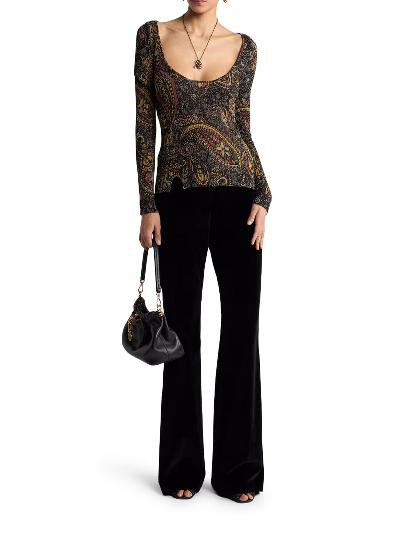 Etro COTTON VELVET TROUSERS, view 2