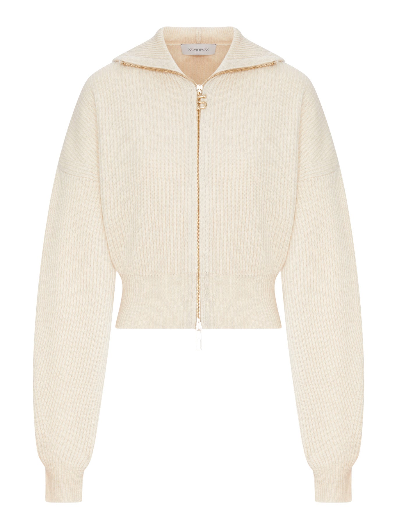 Sportmax RIBBED WOOL CARDIGAN WITH WIDE COLLAR