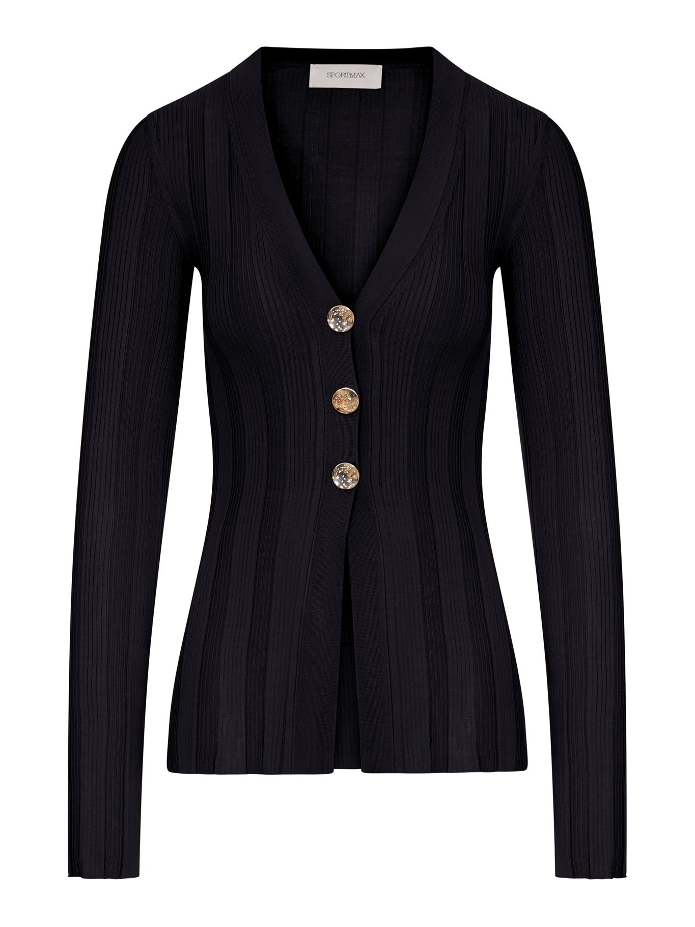 Sportmax SLIM RIBBED VISCOSE CARDIGAN
