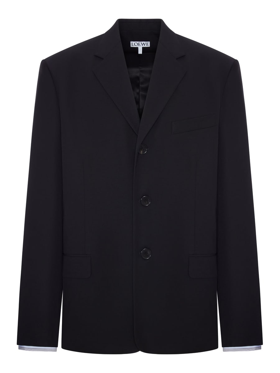 Loewe SARTORIAL WOOL JACKET WITH CONTRASTING DOUBLE-LAYER CUFFS