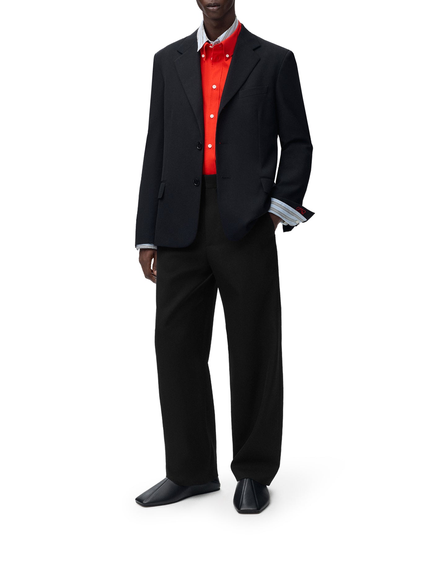 Loewe SARTORIAL WOOL JACKET WITH CONTRASTING DOUBLE-LAYER CUFFS, view 2