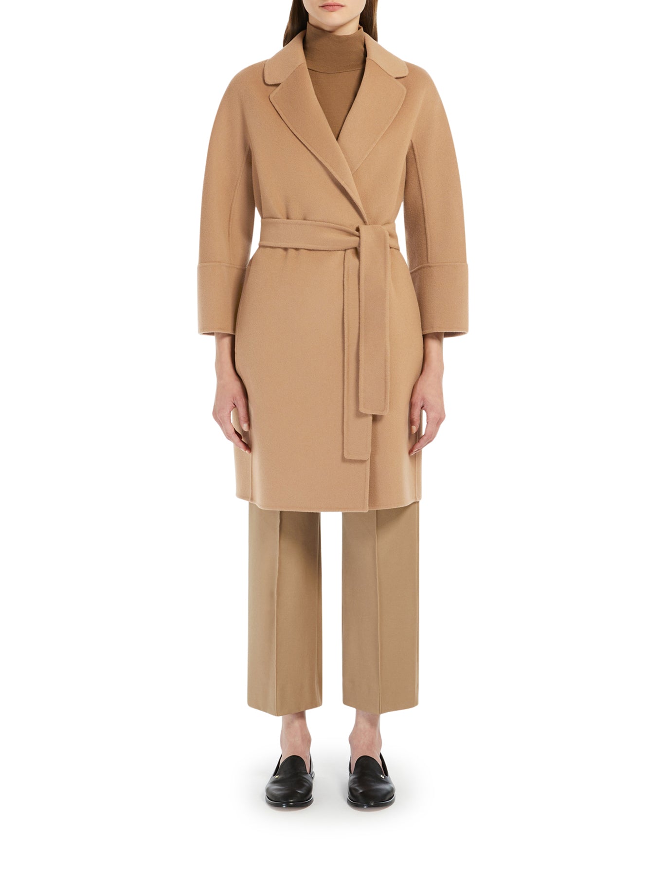 'S Max Mara ARONA BELTED WOOL WRAP COAT, view 2