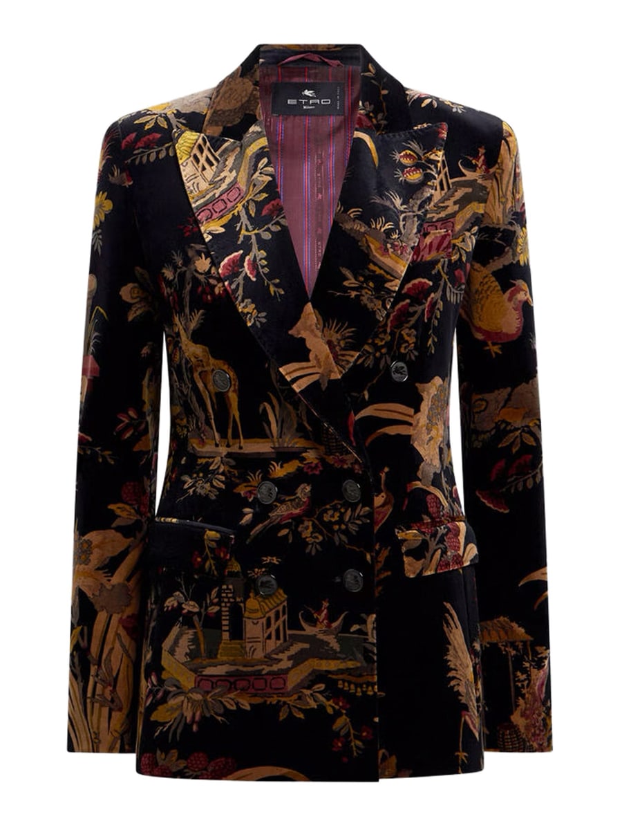 Etro DOUBLE-BREASTED COTTON VELVET JACKET