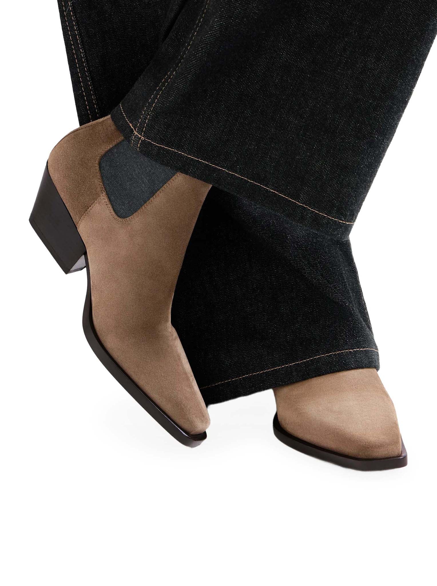 Brunello Cucinelli CHELSEA BOOT IN SUEDE WITH PRECIOUS LOOP DETAIL, view 2