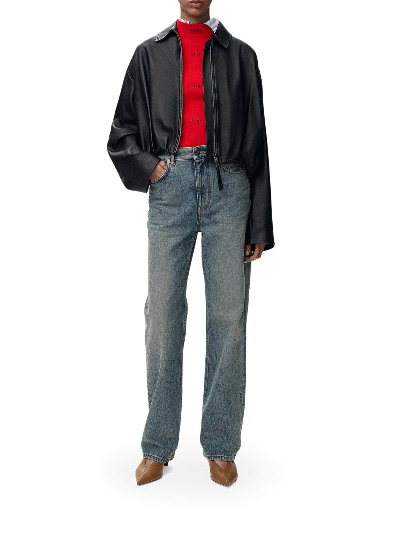 Loewe LAMB NAPPA JACKET WITH ASYMMETRIC DRAPING AT THE BACK, view 2