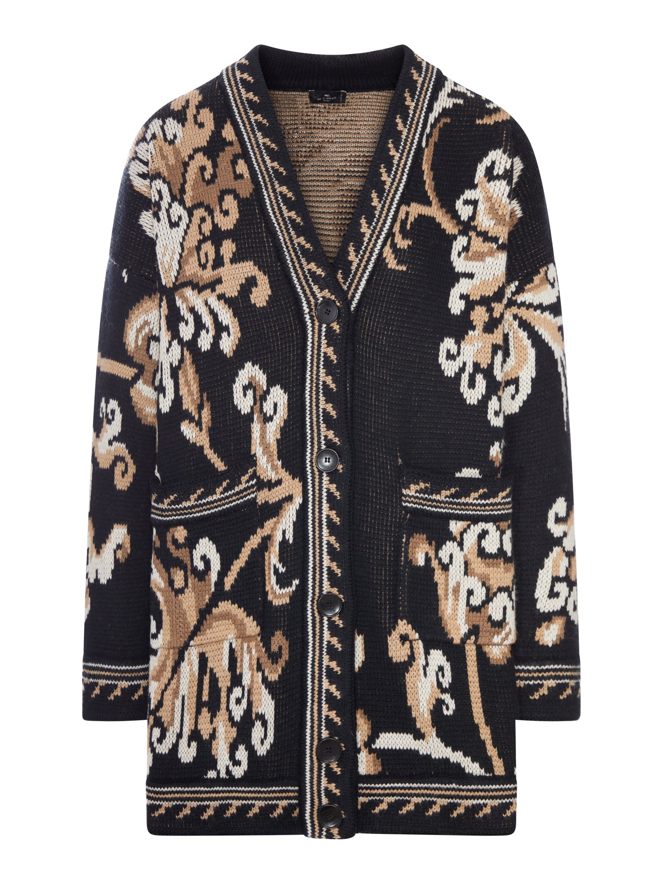 Etro JACQUARD KNIT CARDIGAN WITH FLORAL PATTERN