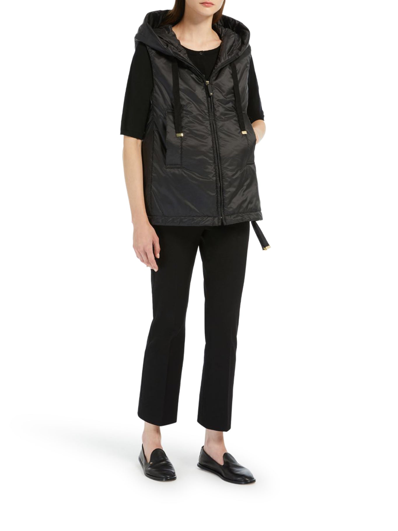 Max Mara The Cube PADDED VEST WITH HOOD IN WATERPROOF CANVAS, view 2