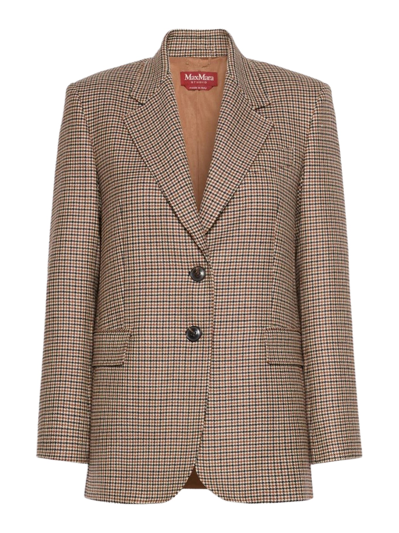 Max Mara Studio SINGLE-BREASTED YARN-DYED WOOL BLAZER