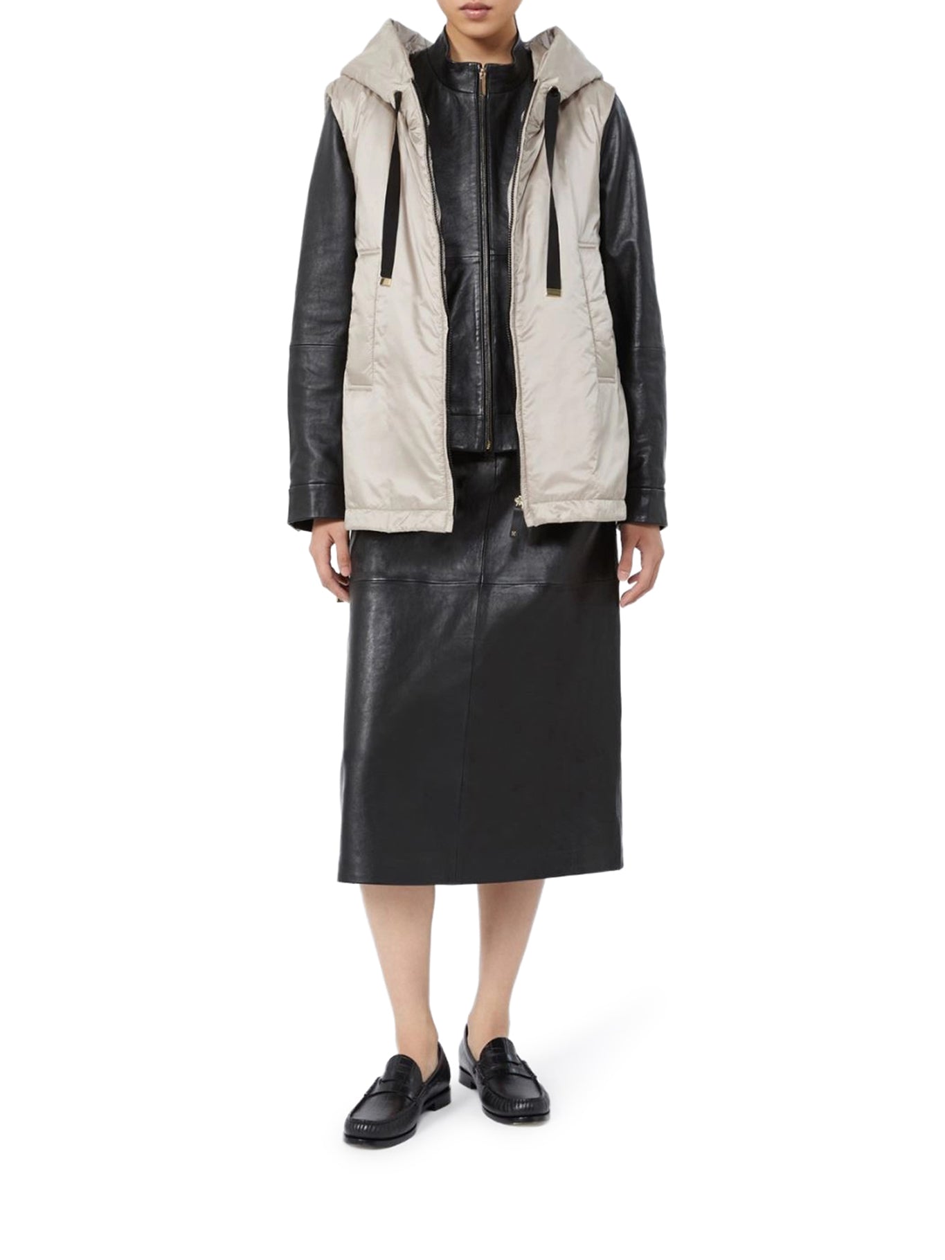 Max Mara The Cube PADDED VEST WITH HOOD IN WATERPROOF CANVAS, view 2