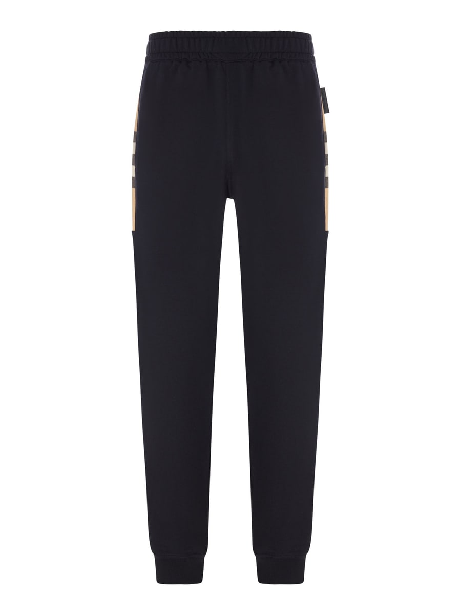 Burberry COTTON JOGGING TROUSERS WITH CHECK INSERTS