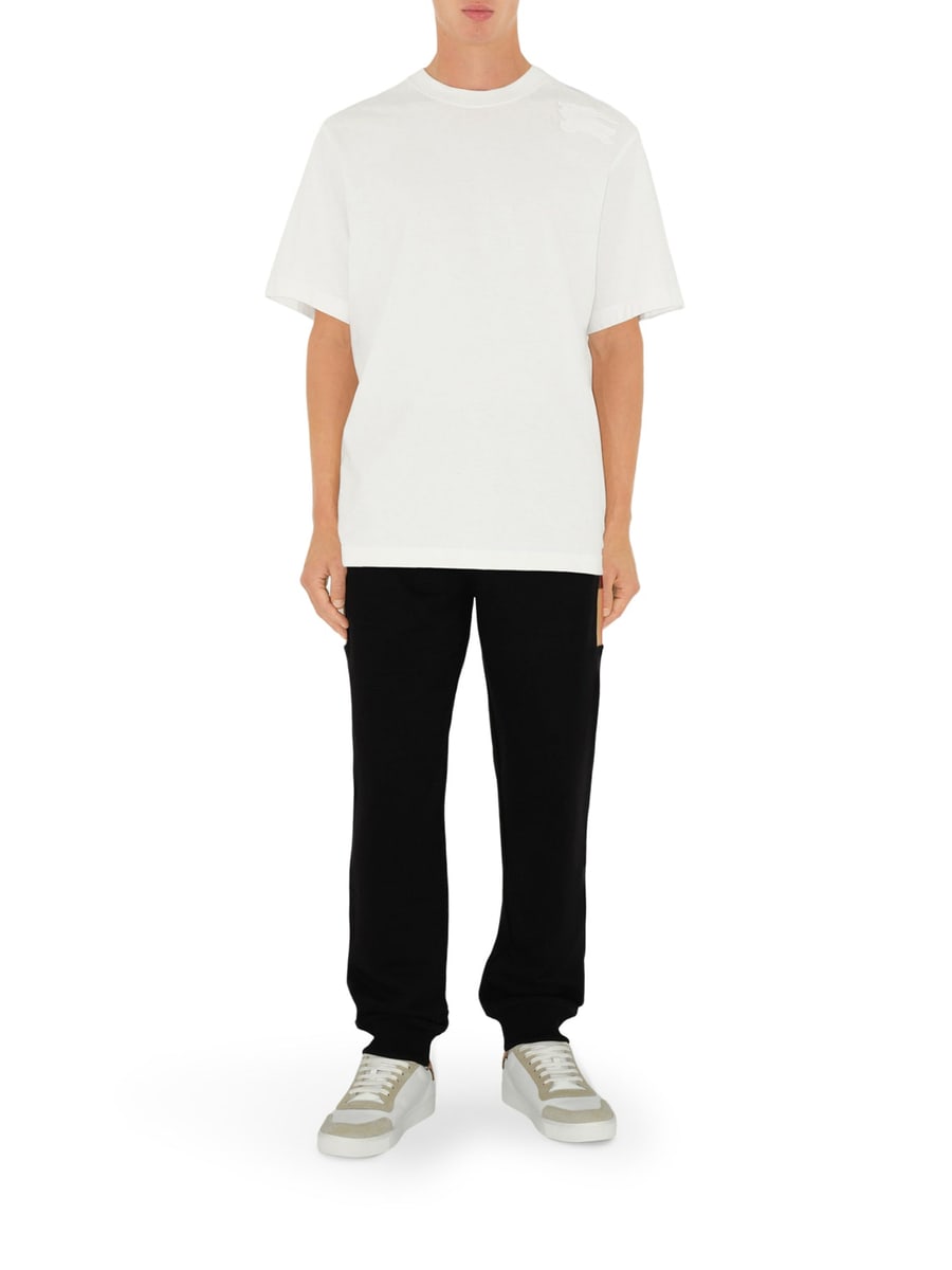Burberry COTTON JOGGING TROUSERS WITH CHECK INSERTS, view 2