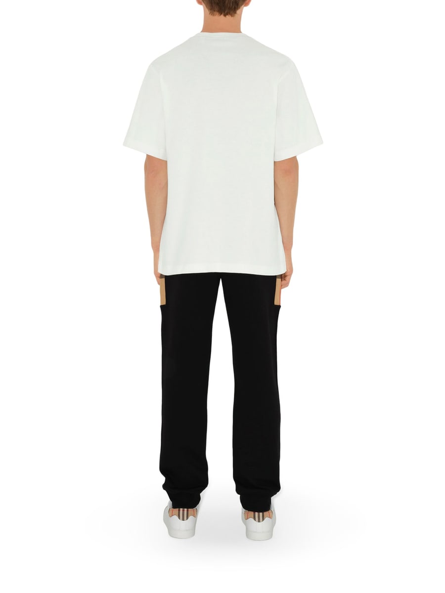 Burberry COTTON JOGGING TROUSERS WITH CHECK INSERTS, view 3