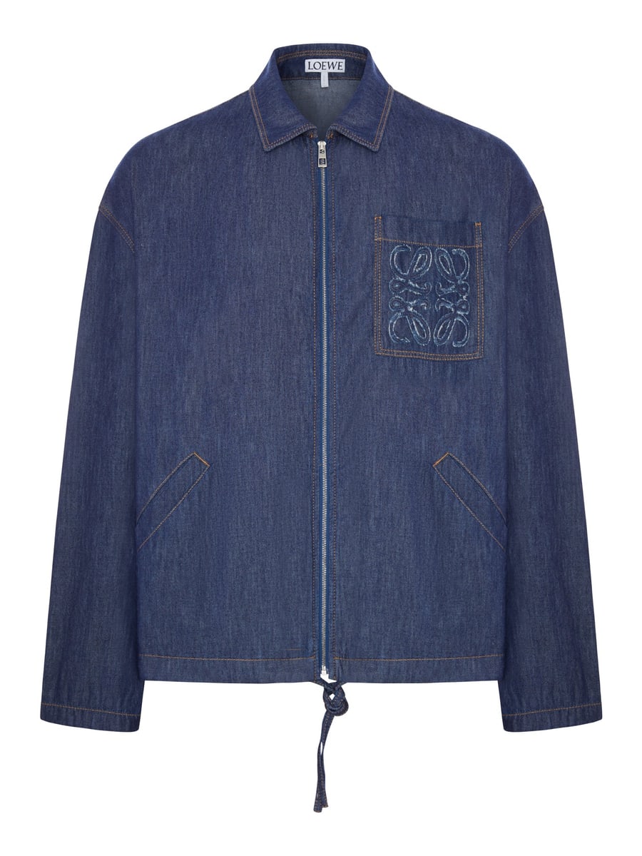 Loewe ZIP-UP DENIM JACKET WITH EMBROIDERED POCKET