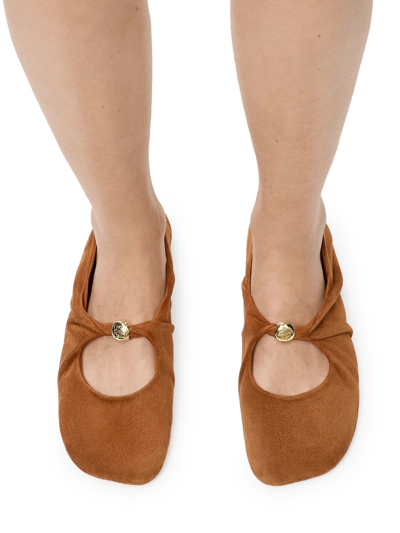Loewe PEBBLE SOFT BALLET FLATS IN SUEDE GOATSKIN, view 2