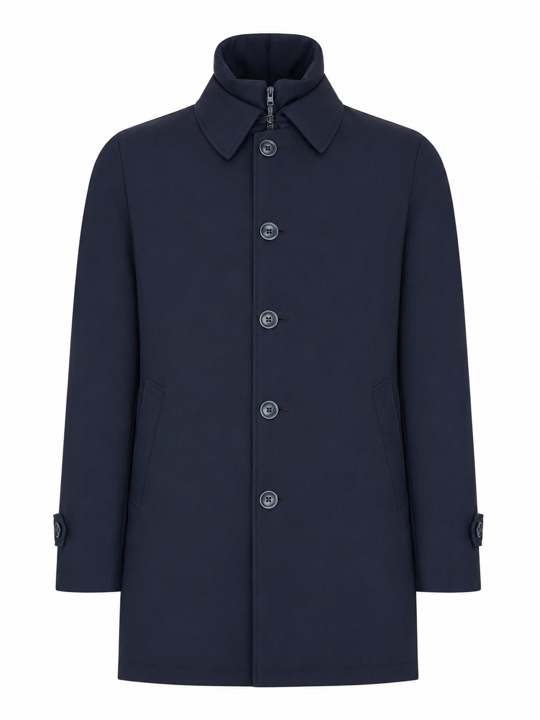 Herno WATERPROOF TECHNICAL FABRIC COAT WITH BUTTONS AND A HIGH COLLAR