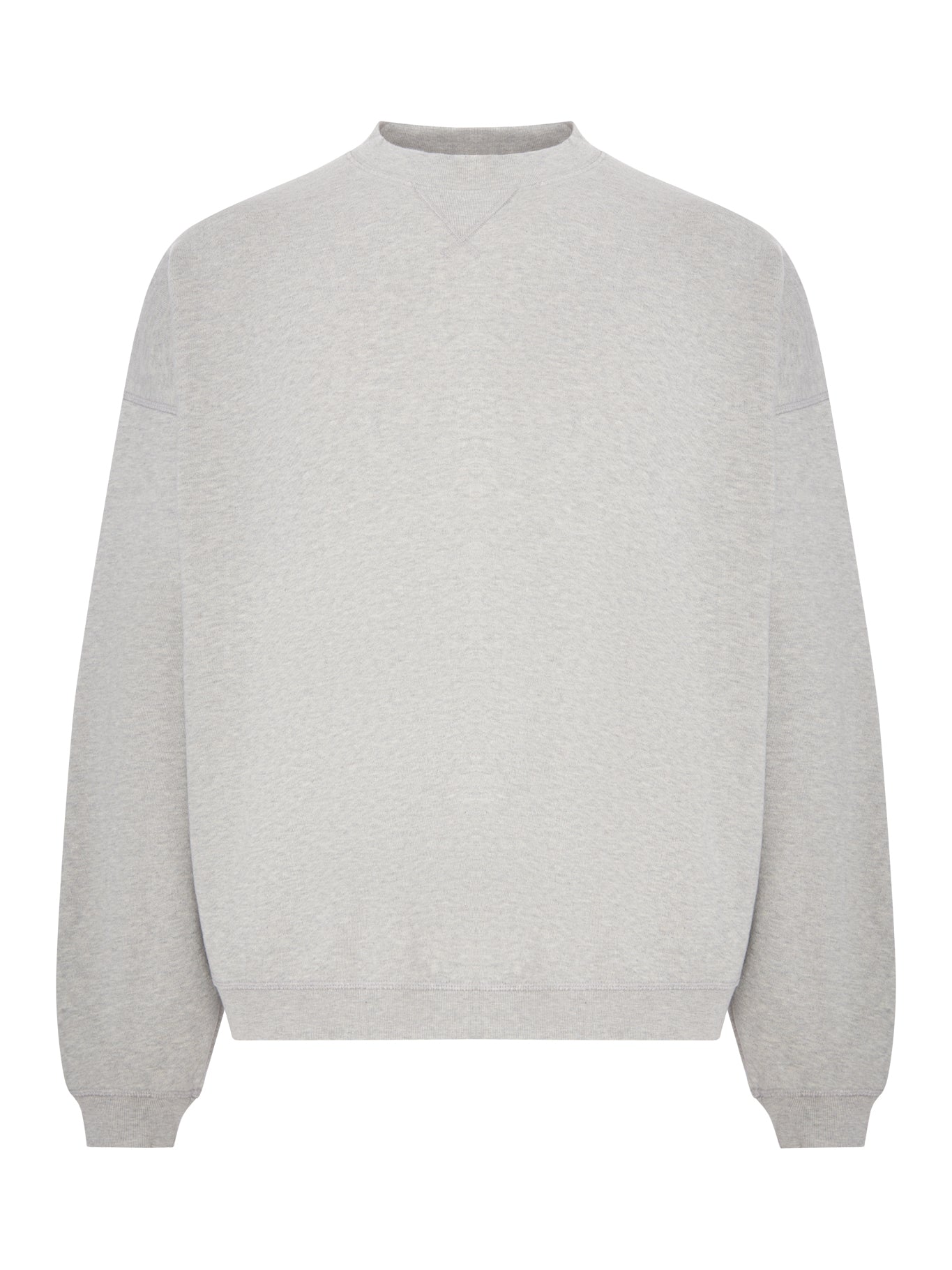 Golden Goose GREY MÉLANGE COTTON SWEATSHIRT WITH CONTRASTING LOGO
