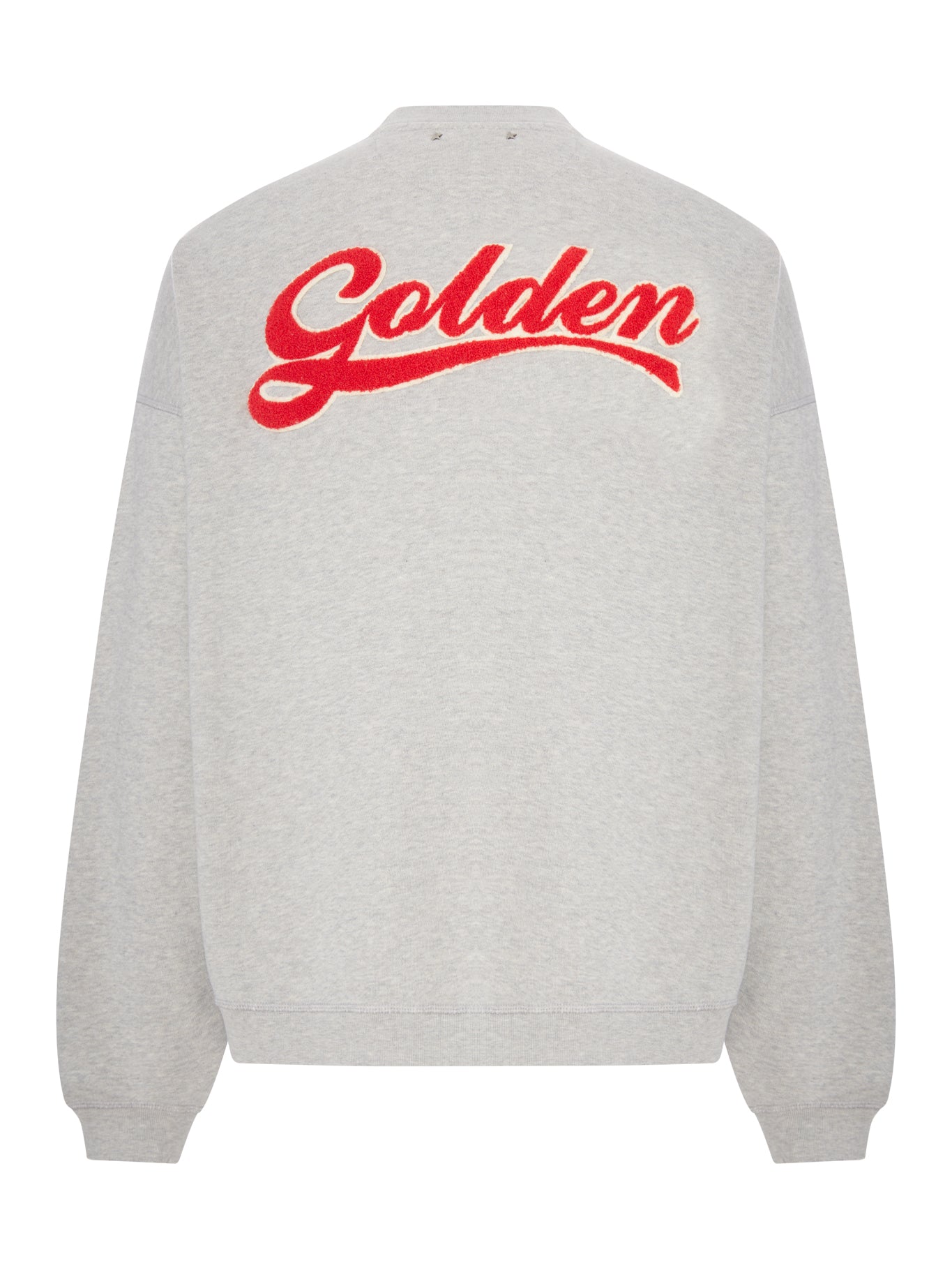 Golden Goose GREY MÉLANGE COTTON SWEATSHIRT WITH CONTRASTING LOGO, view 2